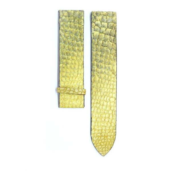 Bracelet de montre en cuir de saumon jaune - Availlia