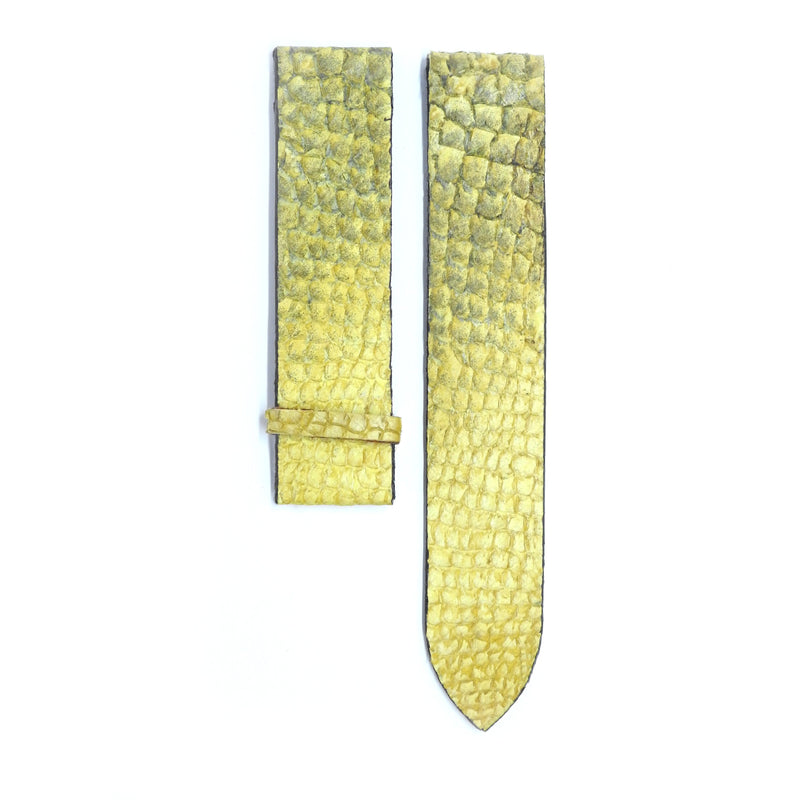 Bracelet de montre en cuir de saumon jaune - Availlia
