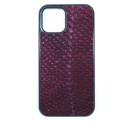 Coque iPhone 12 saumon bordeaux brillant