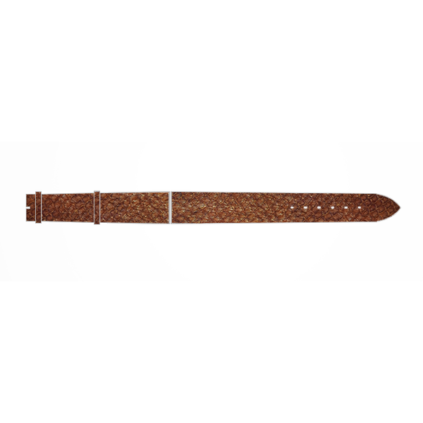 Orange salmon leather watch strap