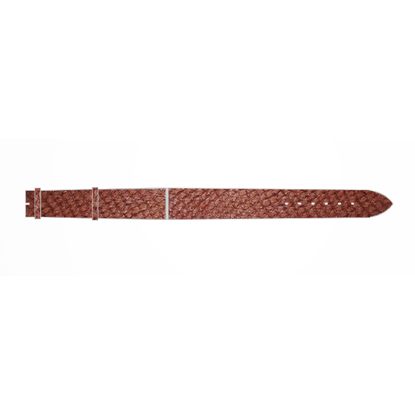 Salmon red leather watch strap
