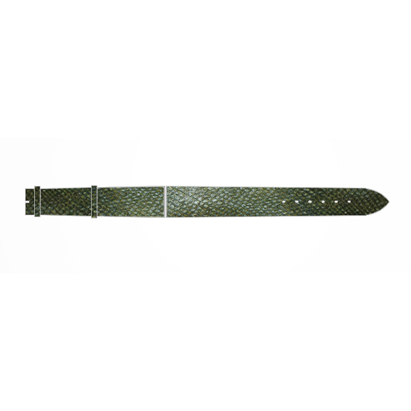 Watch strap in salmon green leather